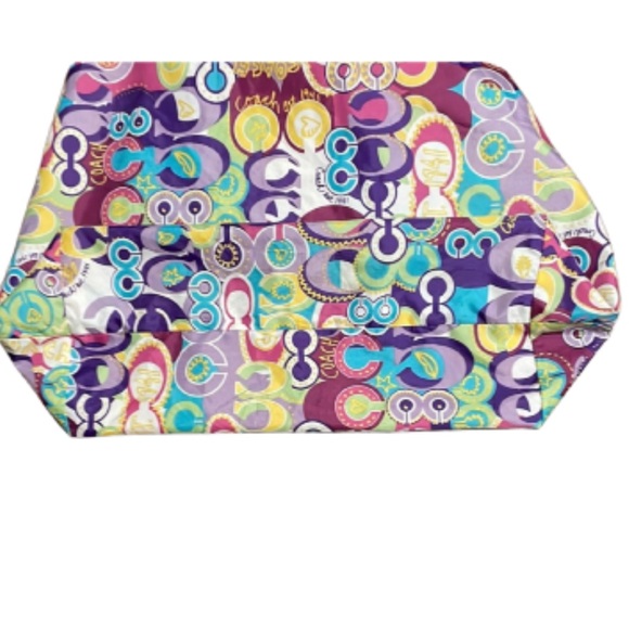 Like new! RARE! Coach Poppy Glam Sis Signature Packable Nylon Tote Bag 62112 - Picture 5 of 10